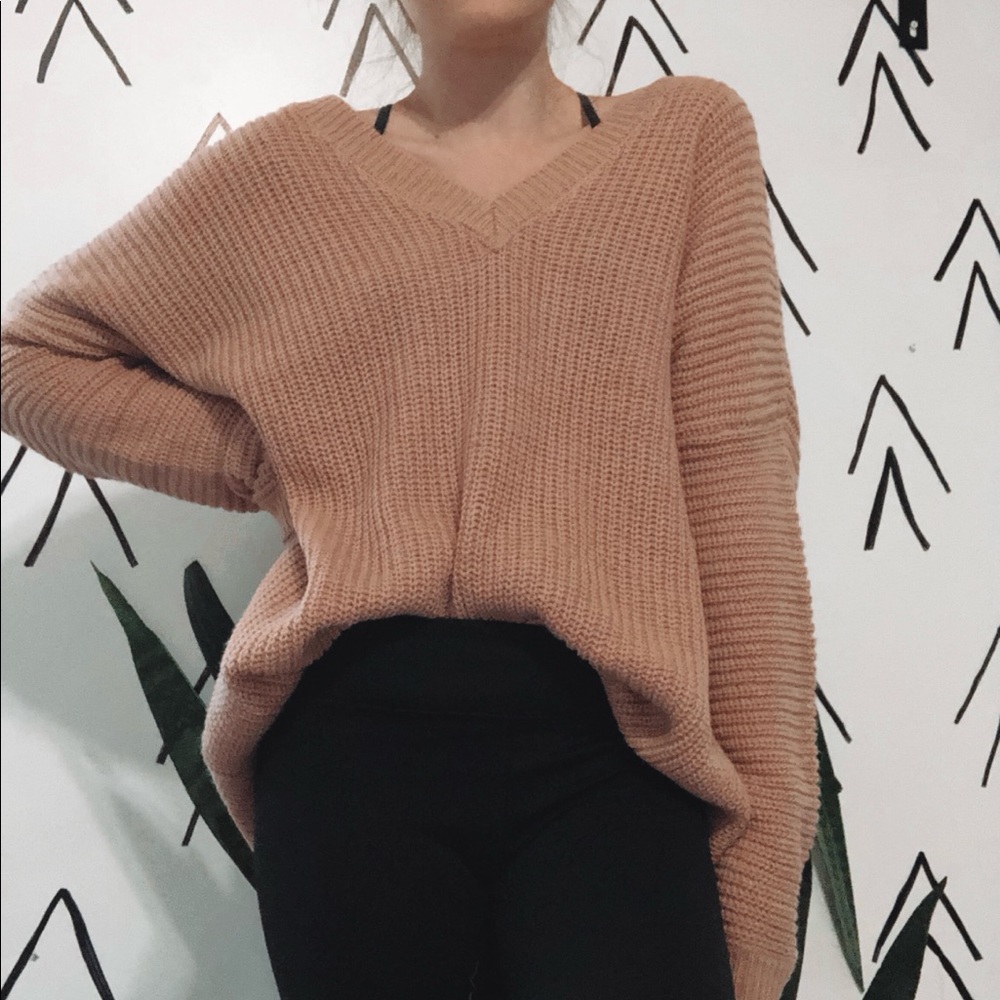 Forever 21 Knitted Sweater! Blush Pink Open Back